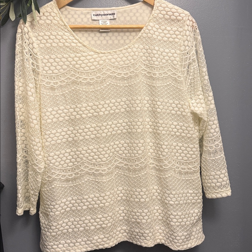 Cathy Daniels Ivory Lace Top